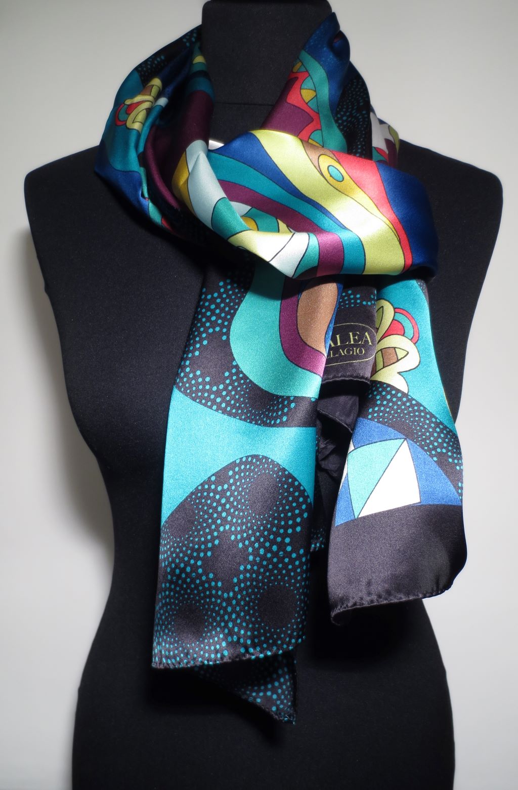 Pure silk long scarf 46892ls - Azalea Bellagio - Silk of Como