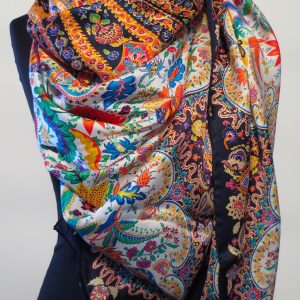 Hand made square shawl azalea bellagio