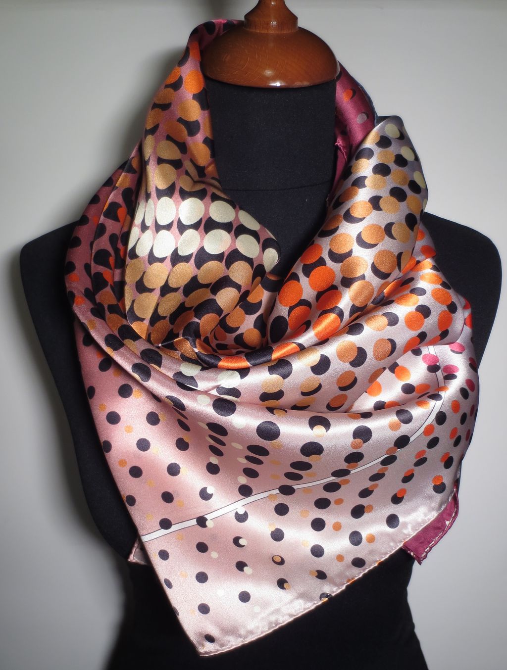 Pure silk square scarf 45791 - Azalea Bellagio - Silk of Como